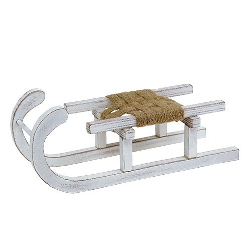 Floristik24 Træslæde hvid 28cm x 11cm x 11cm 1 stk