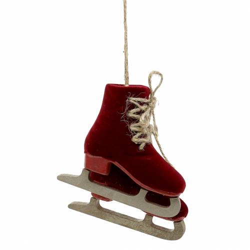 Juletræspynt par skøjter røde 10cm x 9cm
