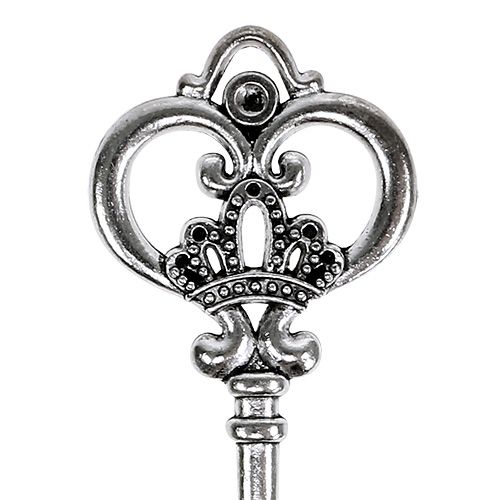 Floristik24 Deco-nøgle 8,5 cm sølv 12stk