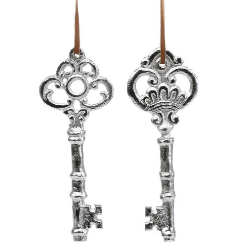 Floristik24 Nøgle sølv til at hænge 15,5 cm 2stk