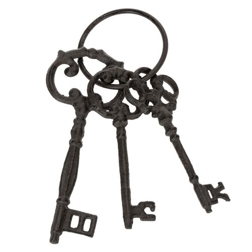 Floristik24 Dekorativ nøglering, antikt nøgledesign, som et nostalgisk boligtilbehør, 27 cm