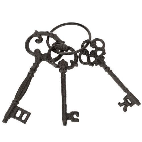 Artikel Dekorativ nøglering, antikt nøgledesign, som et nostalgisk boligtilbehør, 27 cm