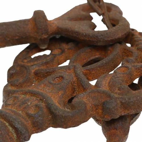 Floristik24 Nøglering 5 dekorative nøgler støbejern rust 36cm