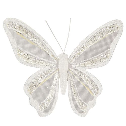 Floristik24 Sommerfugle dekoration fjer sommerfugl look 15x13cm 2 stk