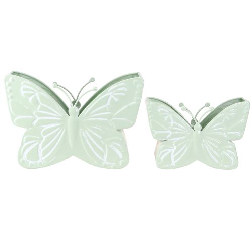 Artikel Butterfly Metal Urtepotte Grøn 22,5/30 cm Sæt med 2