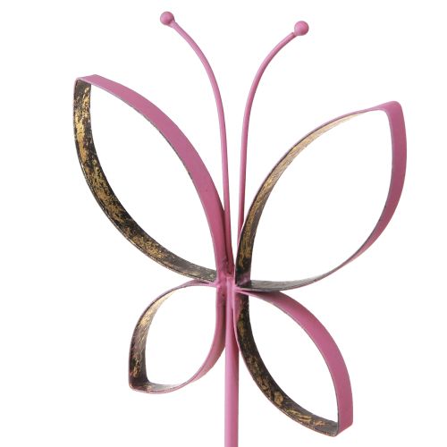 Artikel Butterfly Metal Dekorativ Stand Fuchsia Guld H29cm 2 stk