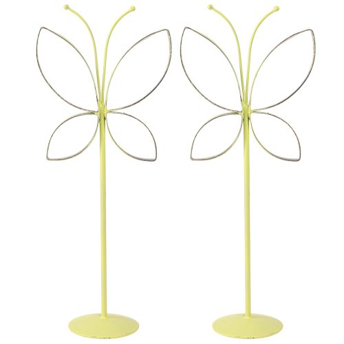 Artikel Butterfly metal dekorationsstativ grøn guld H29cm 2 stk