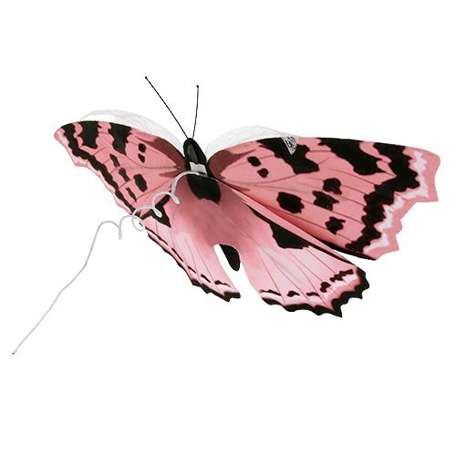 Floristik24 Sommerfugl pink 20cm på wire 2stk