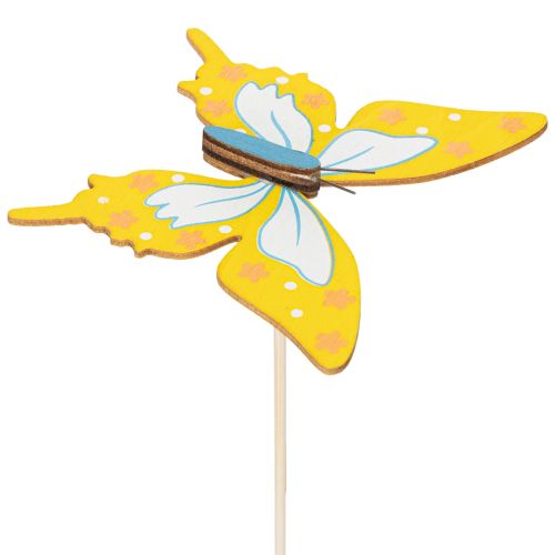 Artikel Blomsterpinde, hobbyartikler, sommerfuglemotiv til dekoration af gaveindpakning, 28,5 cm, 12 stk.