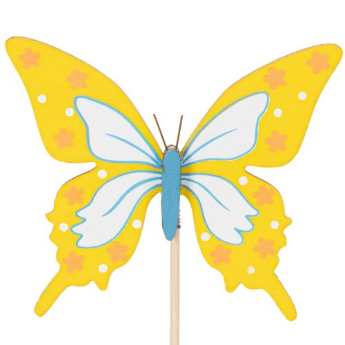 Artikel Blomsterpinde, hobbyartikler, sommerfuglemotiv til dekoration af gaveindpakning, 28,5 cm, 12 stk.