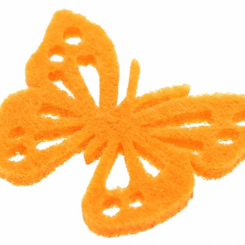 Artikel Filt sommerfuglbord dekoration gulgrøn orange assorteret 3,5x4,5 cm 54 stk