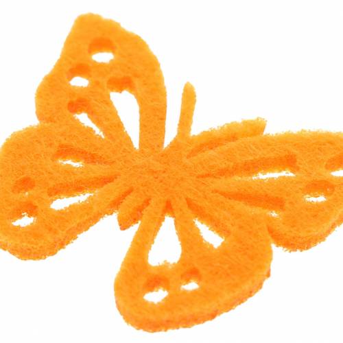 Floristik24 Filt sommerfuglbord dekoration gulgrøn orange assorteret 3,5x4,5 cm 54 stk
