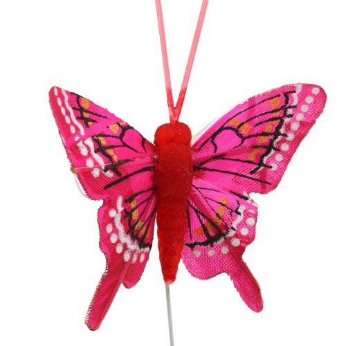 Artikel Dekorativ sommerfugl med tråd 5cm 24stk