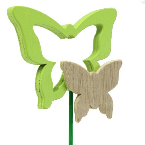 Floristik24 Dekorativ plug sommerfugl assorterede farver H24cm 24 stk