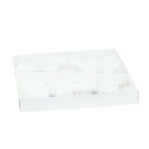 Floristik24 Sommerfugl på klemmen hvid 8cm 8stk