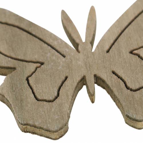 Floristik24 Sommerfugl Træ Hvid, Creme, Brun Assorteret 4cm 72 stk Bordpynt Fjeder