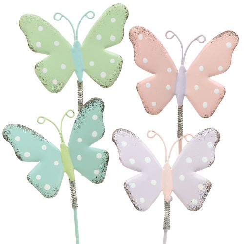 Floristik24 Blomsterstop sommerfugl pastel 24cm 12stk