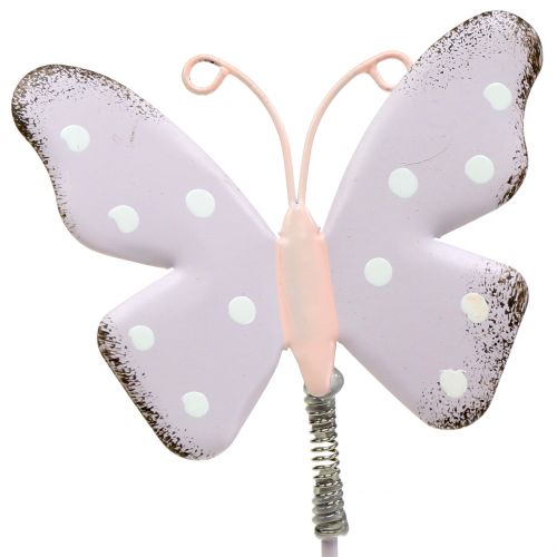 Floristik24 Blomsterstop sommerfugl pastel 24cm 12stk