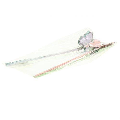 Floristik24 Blomsterstop sommerfugl pastel 24cm 12stk