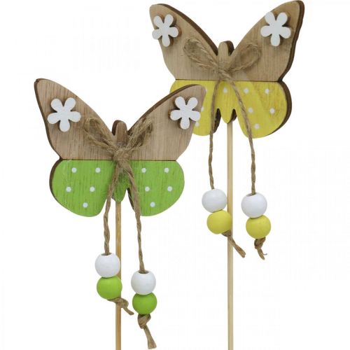 Artikel Blomsterpind sommerfugle træ dekoration til stikning 7×5cm 16stk