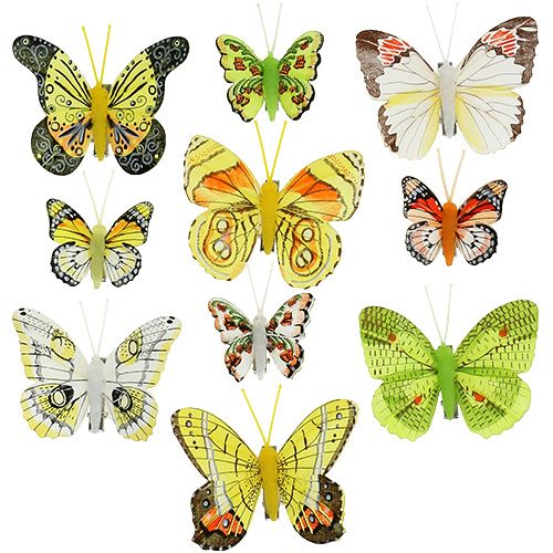 Floristik24 Sommerfugle med clips 5cm - 7cm assorteret 10stk