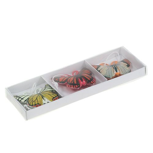 Floristik24 Sommerfugl til at hænge farverig assorteret 5,5cm 3stk