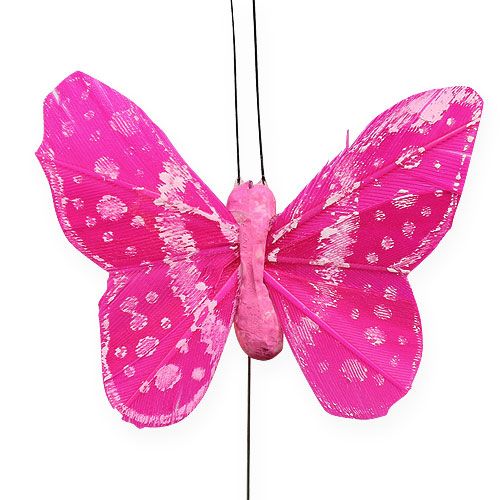 Artikel Dekorative sommerfugle på wire 5,5 cm 24stk