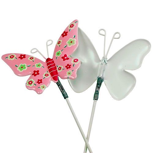 Floristik24 Sommerfugle med tråddåse farvet 6cmx5cm L24cm