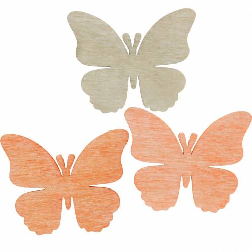 Sommerfugle til at sprede dekorativt sommerfugletræ orange, abrikos, brun 72 stk.