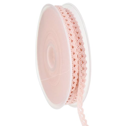 Pyntebånd med hæklet blonde pyntebånd pink B9mm L20m