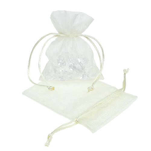 Floristik24 Smykketaske lavet af organza creme 12x9cm 10p