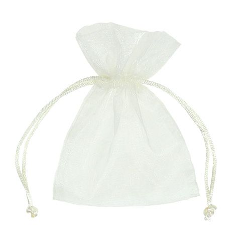 Floristik24 Smykketaske lavet af organza creme 12x9cm 10p