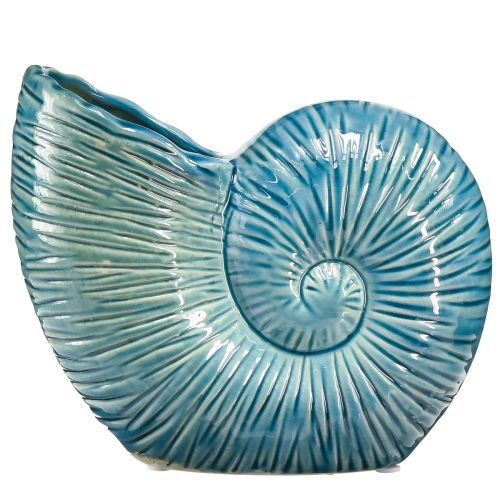 Snegl dekorativ vase blomstervase blå keramik L18cm