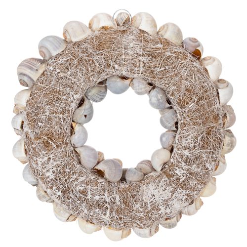 Artikel Sneglekrans til ophængning, dekorativ krans, maritim stil, Nathai, Ø35 cm