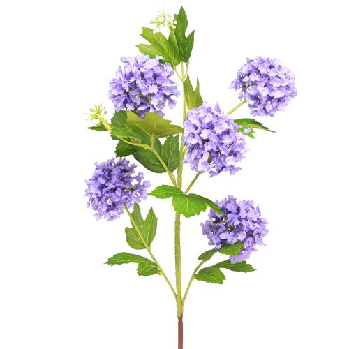 Artikel Snebold kunstige blomster lilla blomst 5 skærme L78cm 2stk