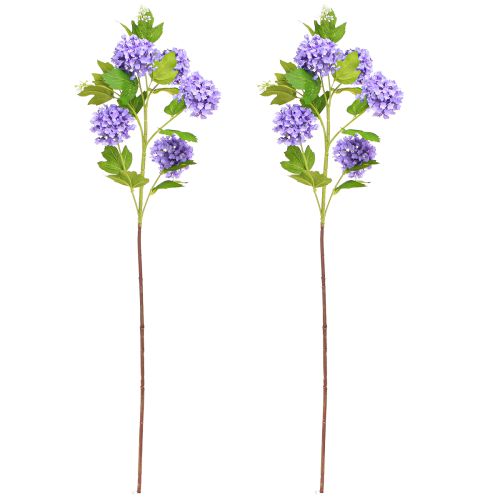Artikel Snebold kunstige blomster lilla blomst 5 skærme L78cm 2stk