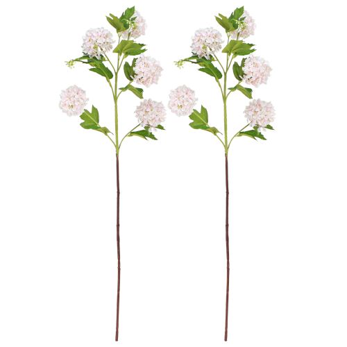 Artikel Snebold Plante Kunstige Blomster Lyserød Hvid L78cm 2stk