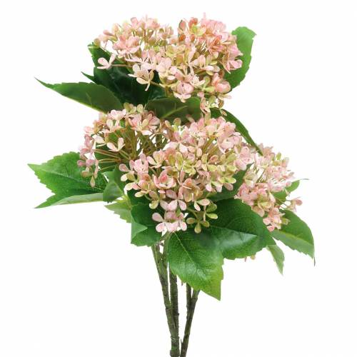 Snowball bush grøn lyserød hvid kunstig 49cm