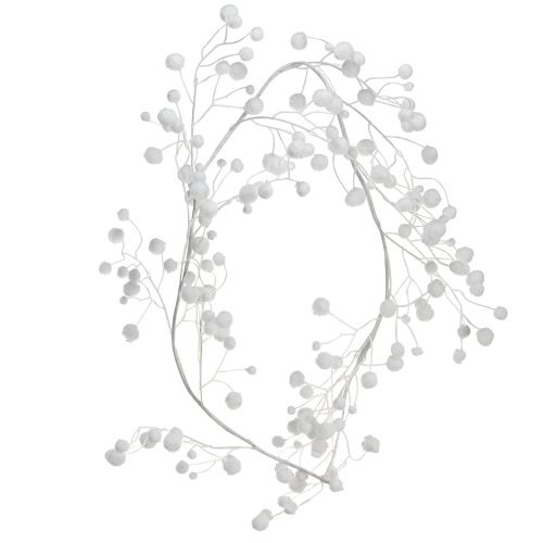Floristik24 Sneboldguirlande vinterdekoration hvid glitter L125cm
