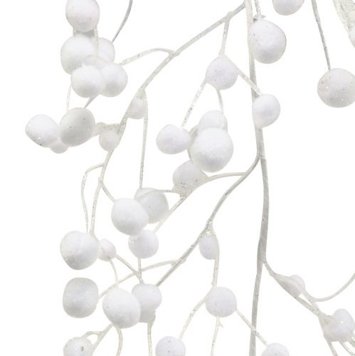 Artikel Snowball krans hvid med glimmer 60 cm