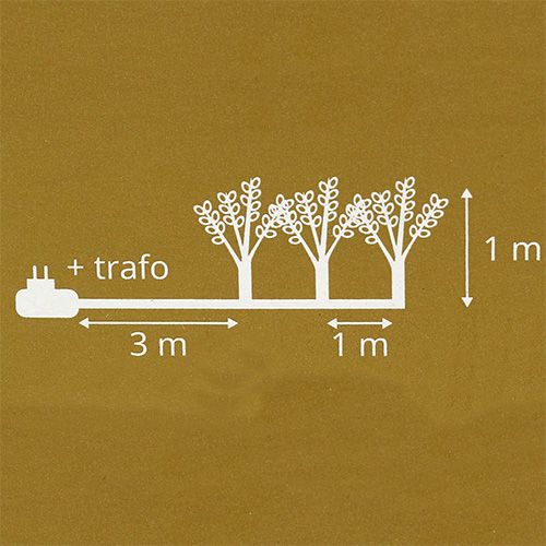 Floristik24 Sneboldgrene LED varm hvid 72 lys H1m 3stk