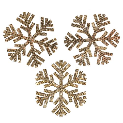 Floristik24 Snowflake guld julepynt Ø4cm 48st
