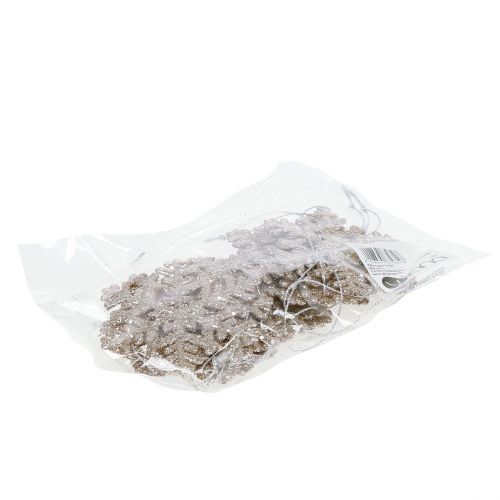 Floristik24 Snefnug til at hænge, juledekoration, dekorativ iskrystal champagne med glitter 12 stk.
