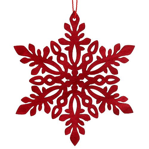 Floristik24 Snefnug træ Ø8cm - Ø12cm natur/rød 12p