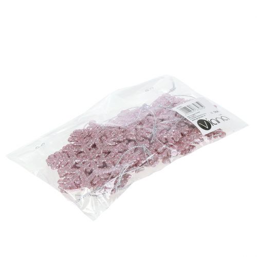 Floristik24 Snefnug Ø8cm pink med glitter 12stk