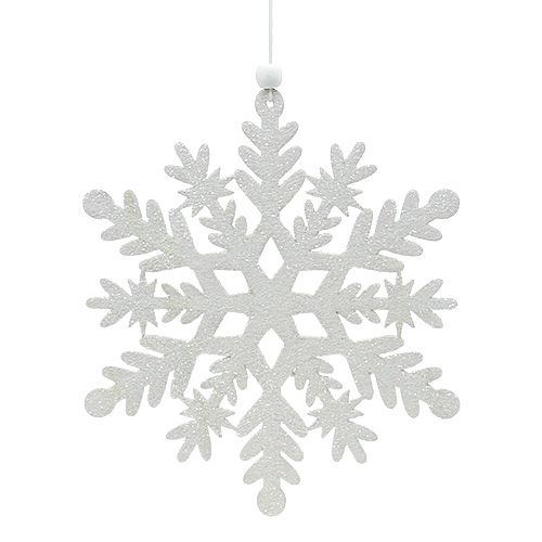 Floristik24 Snefnug hvid med glimmer 20 cm 4stk