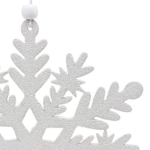 Artikel Snefnug hvid med glimmer 20 cm 4stk
