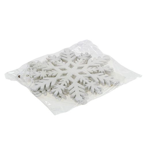 Floristik24 Snefnug hvid med glimmer 20 cm 4stk