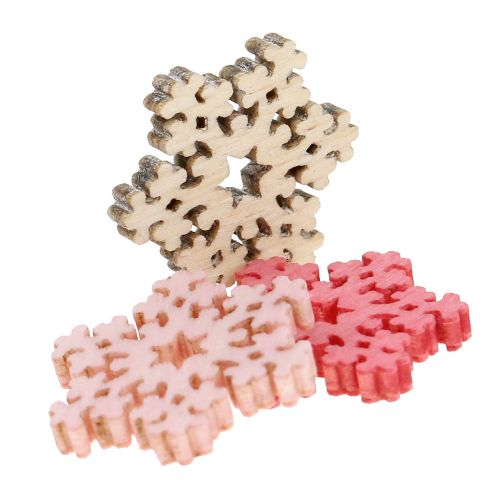 Artikel Snowflake mix pink, rosa, naturlig Ø2cm 144p