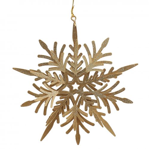 Floristik24 Snowflake 3D effekt guld 16cm x 15,5cm 2stk